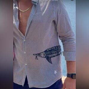 Vilebrequin Black and White Patterned Men's Shirt